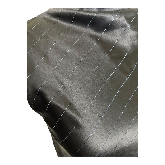 Nonchalant Label Laura Satin Silver Stripe Sleeveless Blouse High Neck Sz XS - Picture 3 of 9